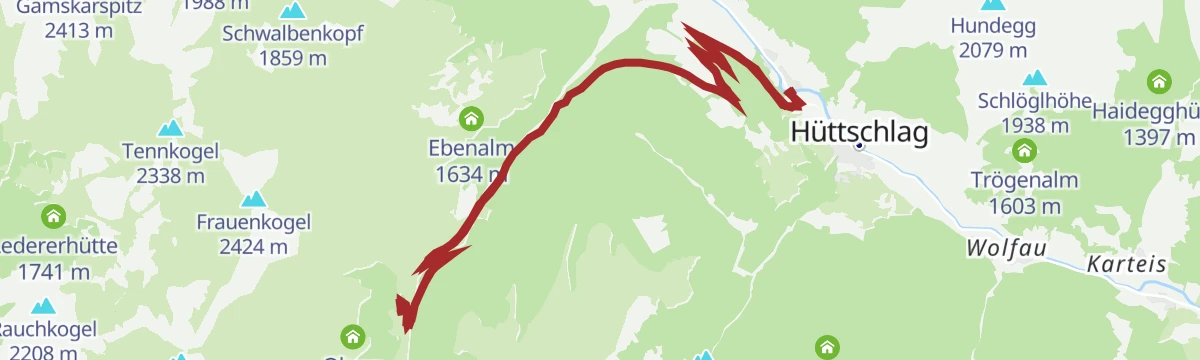 Route map: Hüttschlag: Harbachalm